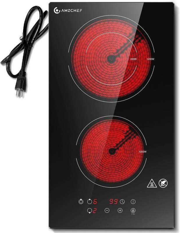 AMZCHEF 2 Burner Electric Cooktop