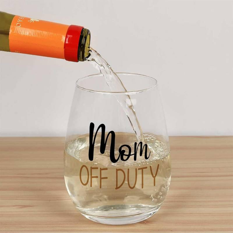 Dad & Mom Off-Duty Beer Glass and Stemless Wine Glass Combo