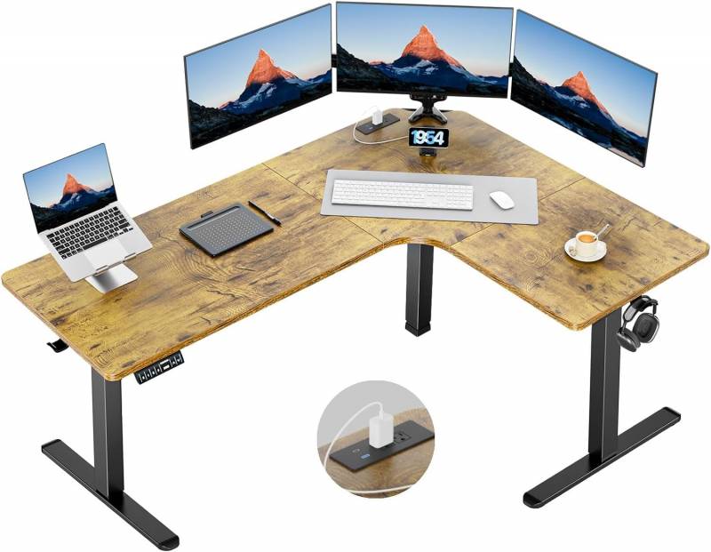 Huanuo 63" Dual-Motor L-Shaped Standing Desk