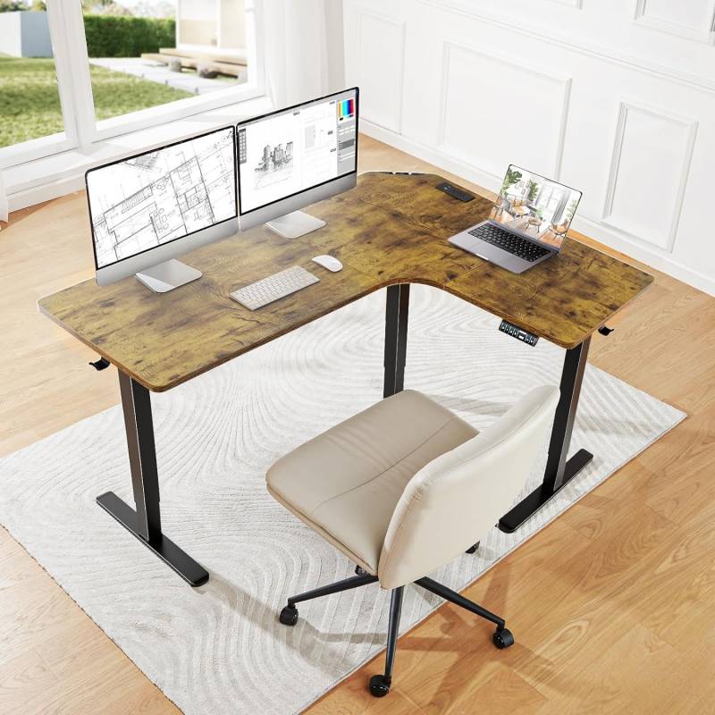 Huanuo 63" Dual-Motor L-Shaped Standing Desk