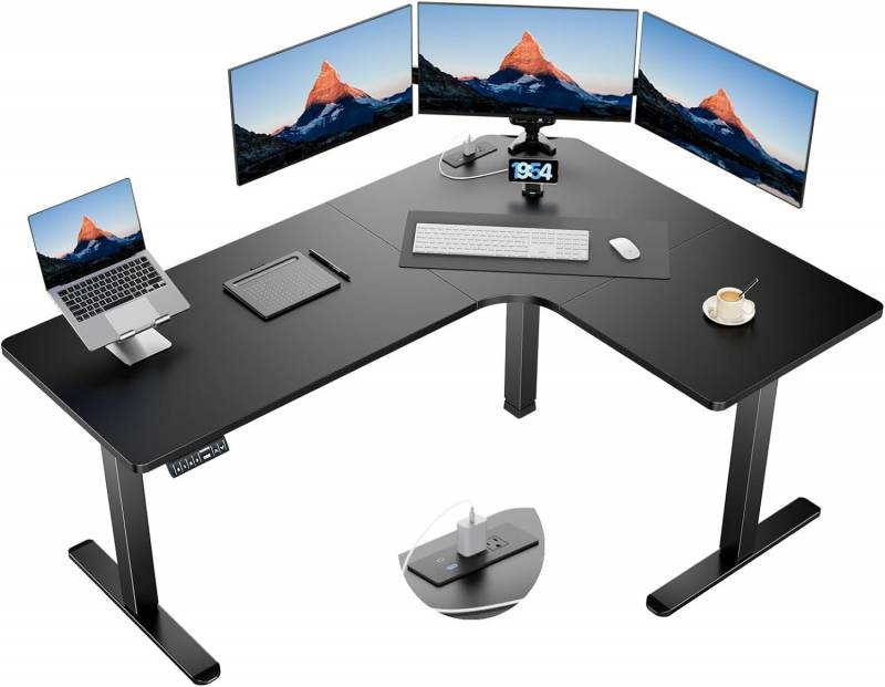 Huanuo 63" Dual-Motor L-Shaped Standing Desk