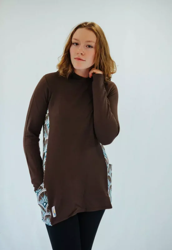 SWOOP Tunic in Serenity Brown Abstract