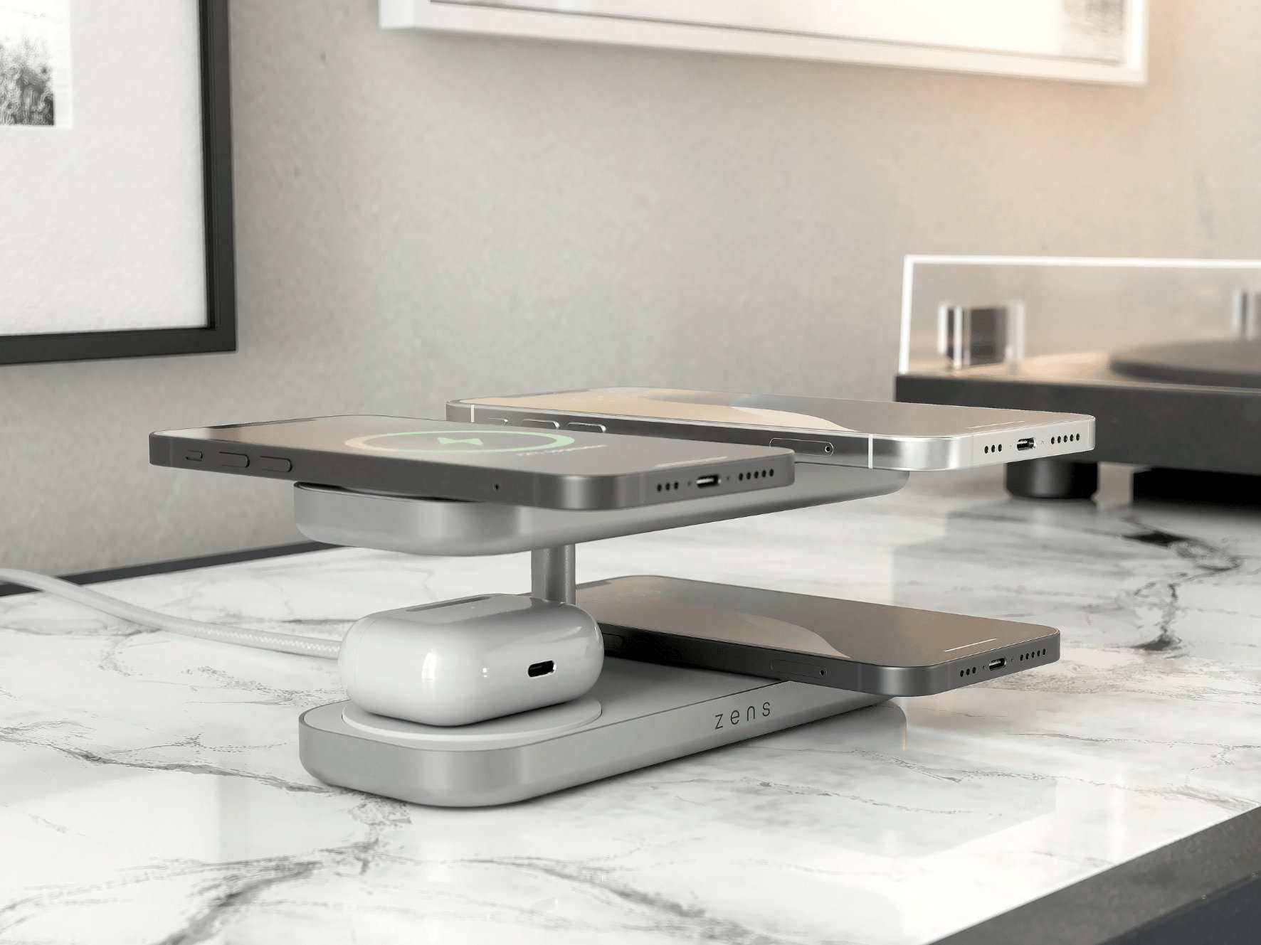 Declutter Your Home with the Zens Quattro Charger Pro 4, a 4-in-1 