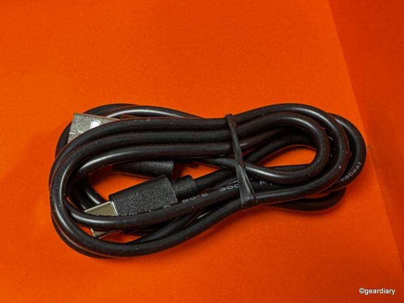 The Elehear Alpha Pro OTC Hearing Aids charging cable.