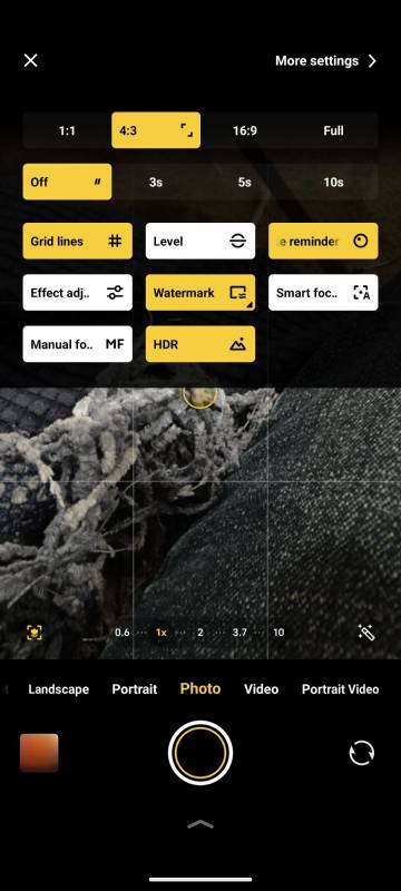 Camera options on the vivo X200 Pro