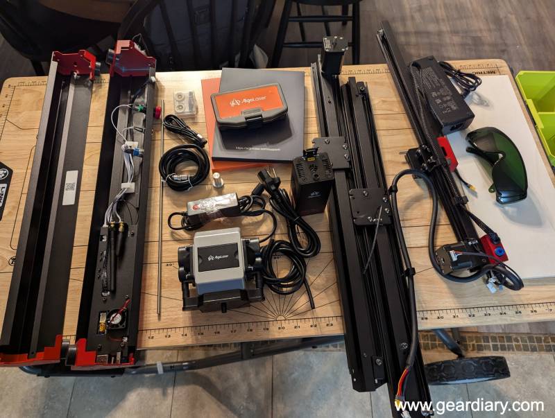 Parts included with the AlgoLaser Alpha MK2 20W Diode Laser Engraver