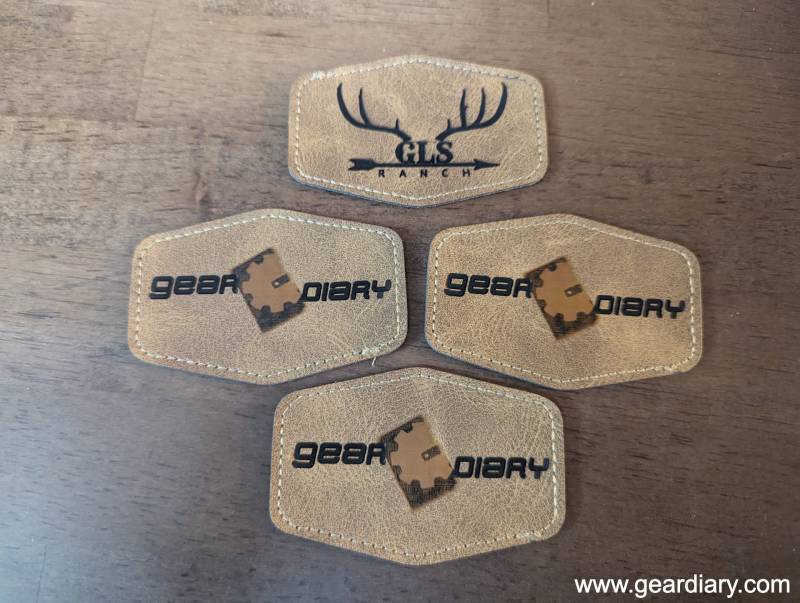 Leather patches created with the AlgoLaser Alpha MK2 20W Diode Laser Engraver