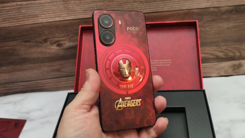 Poco X7 Pro Iron Man Edition in the author's hand