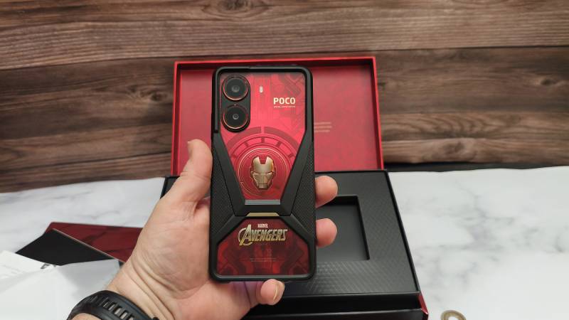 Poco X7 Pro Iron Man Edition with the case