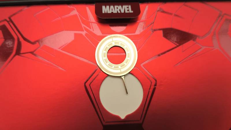 Arc reactor SIM tray ejector pin included with the Poco X7 Pro Iron Man Edition