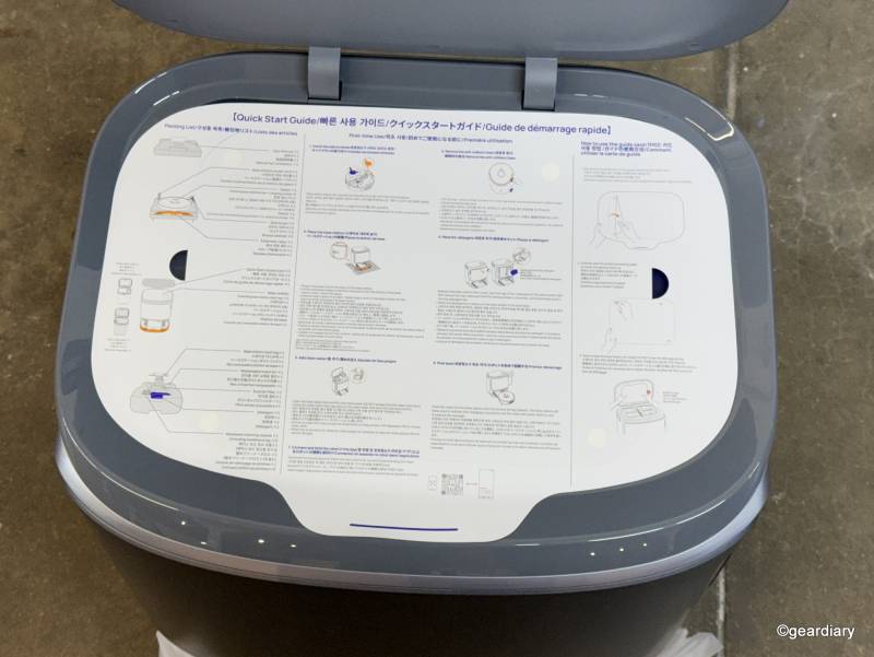 The open lid on the Narwal Freo Z Ultra