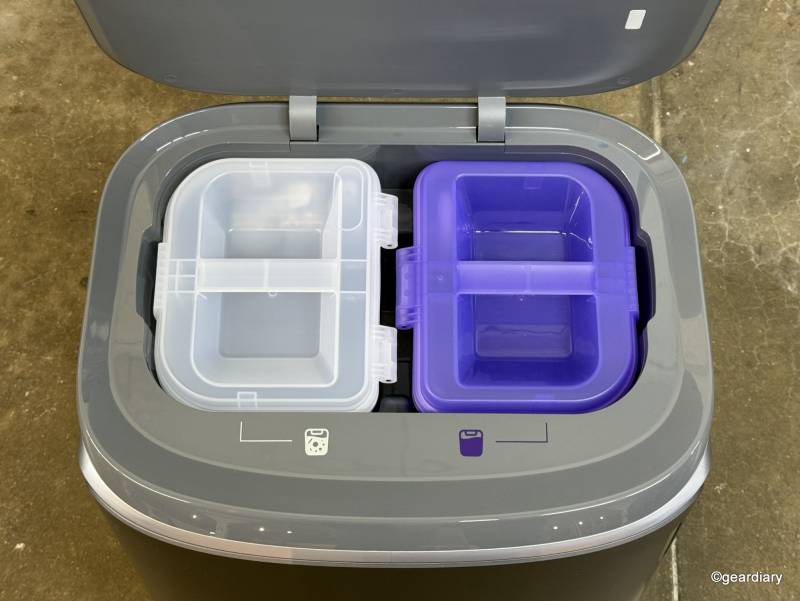 Water tanks inside the Narwal Freo Z Ultra base station.