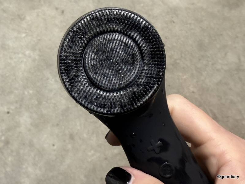 COSLUS Facial Cleansing Brush in use.