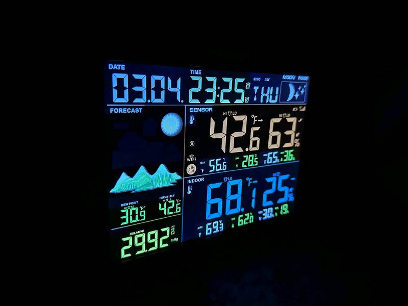 Sainlogic SA1 Wi-Fi Smart Weather Station display