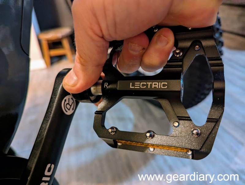 The pedal on the Lectric XPeak High-Step 2.0 eBike