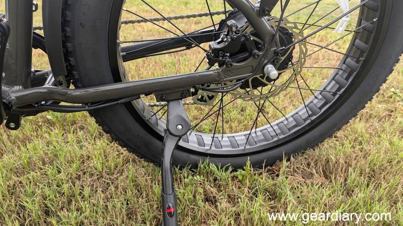 The kickstand on the Lectric XPeak High-Step 2.0 eBike
