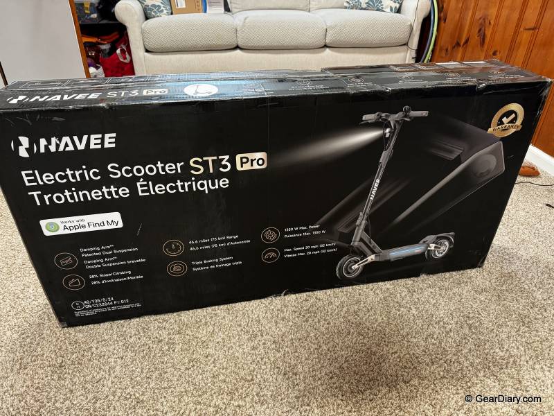 NAVEE ST3 Pro Electric Scooter in retail box