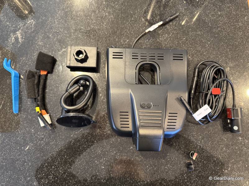 FITCAMX Dash Cam Review: The Best Factory-Looking Front and Rear Camera Upgrade for Your Car 4 Contents of the FITCAMX Dash Cam box.