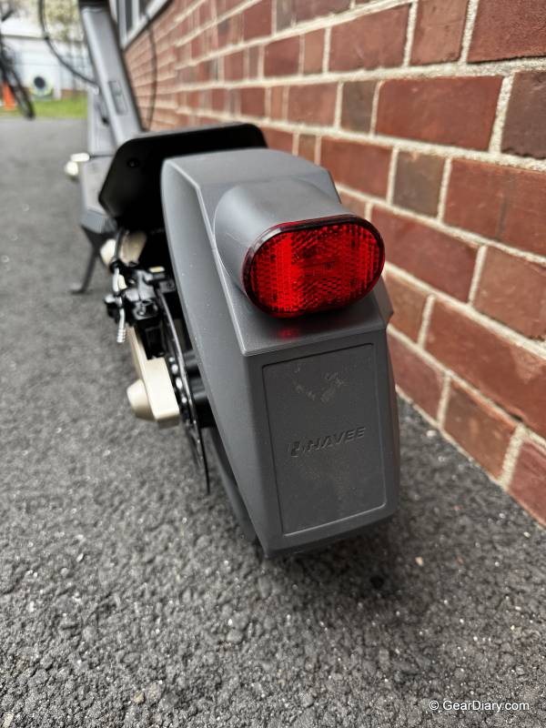 Rear end of the NAVEE ST3 Pro Electric Scooter