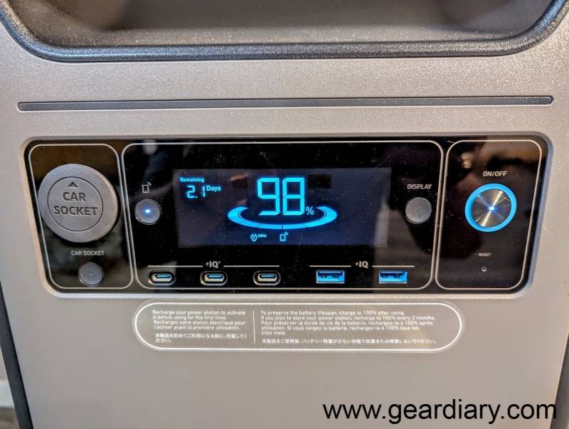 The display on the SOLIX F3800 Plus