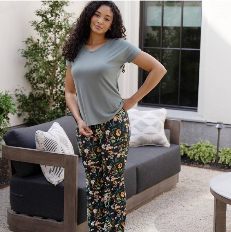 Cariloha sleep pants and V-neck dolman sleep tops