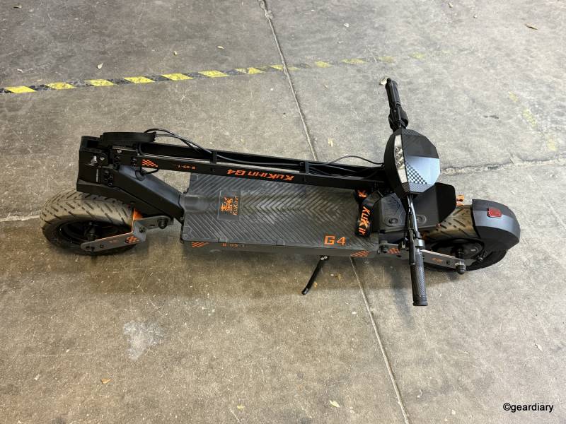 The folded Kugoo KuKirin G4 Electric Scooter