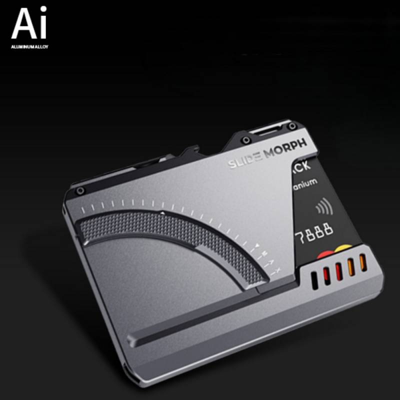 Aluminum version of the SlideMorph Mechanical Card Holder