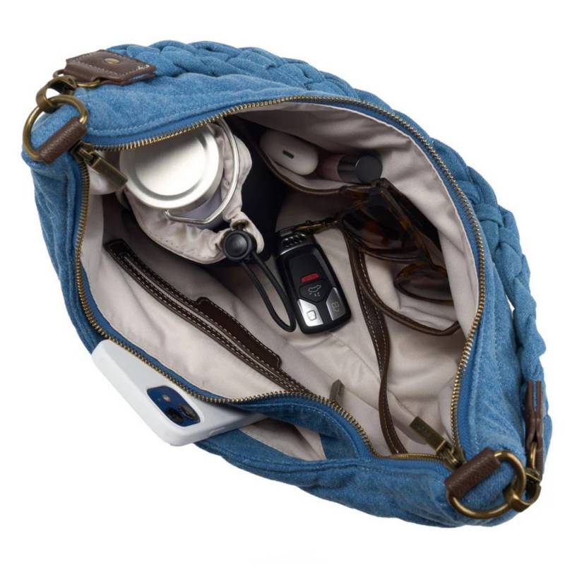 WanderFull Denim Half Moon HydroHobo Bag & Bottle