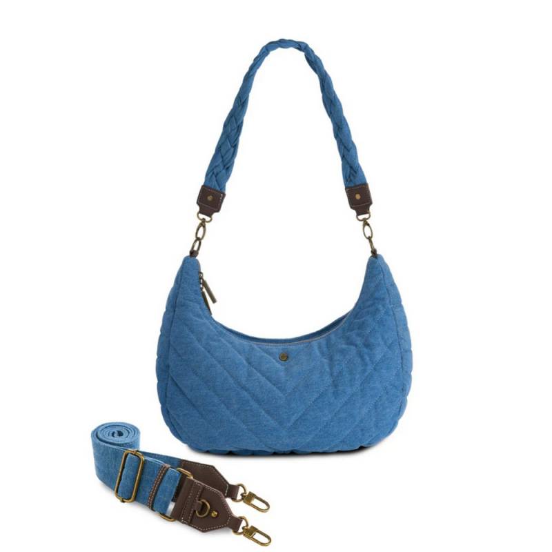 WanderFull Denim Half Moon HydroHobo Bag & Bottle