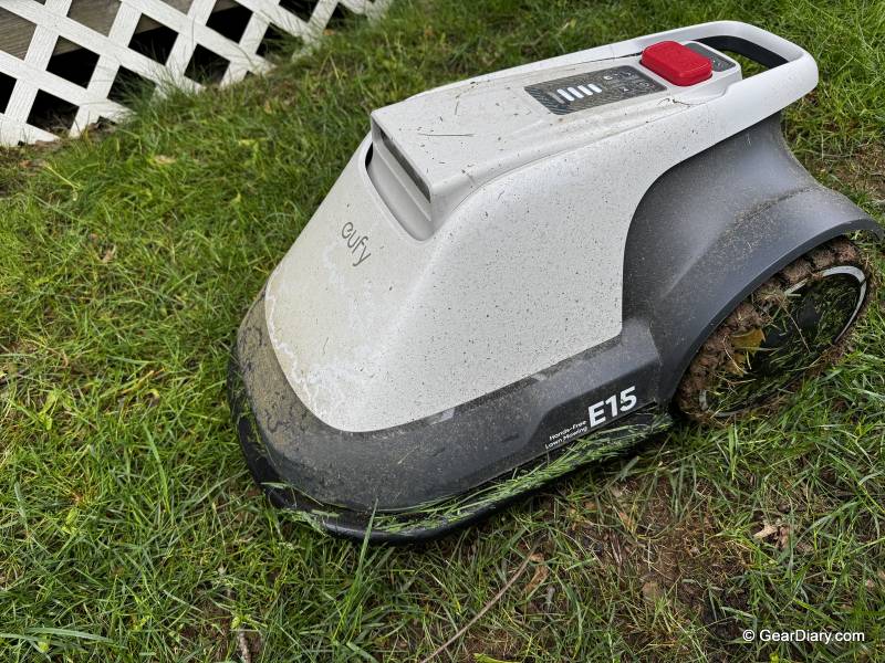 Front of the eufy Robot Lawn Mower E15
