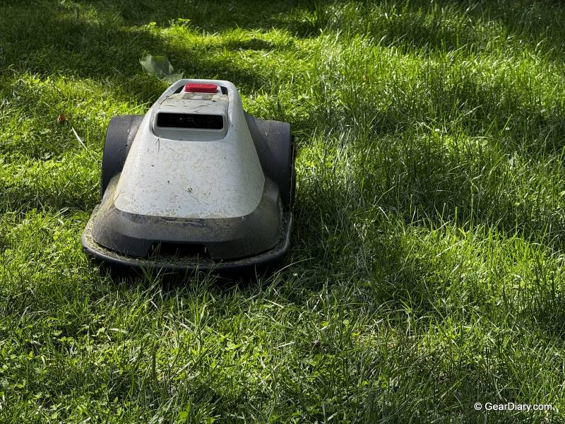 eufy Robot Lawn Mower E15 on the author's lawn