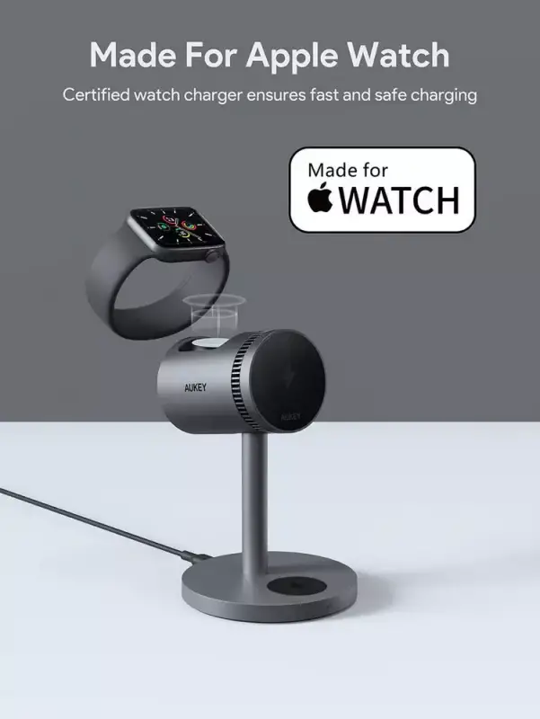 AUKEY MagFusion 3-in-1 Pro Qi2 Active Cooling Wireless Charging Station