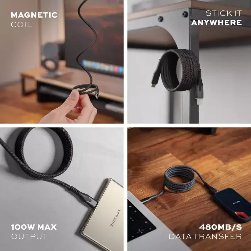 Statik MagStack Pro USB-C to USB-C Magnetic Charging Cable