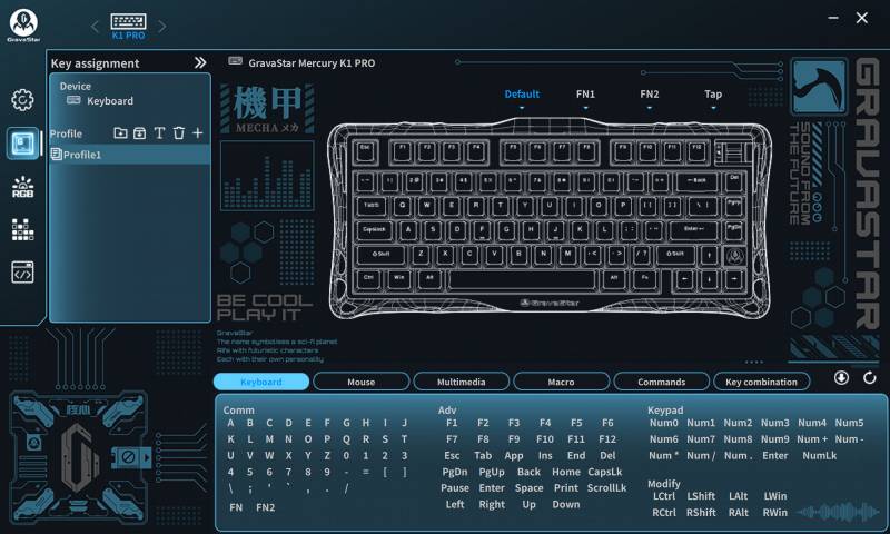 GravaStar Mercury K1 Pro Special Edition Keyboard app