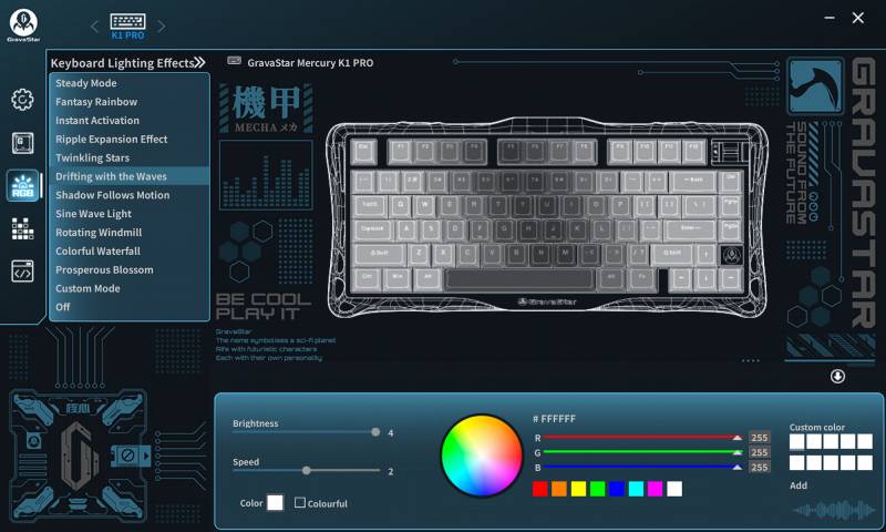 GravaStar Mercury K1 Pro Special Edition Keyboard app