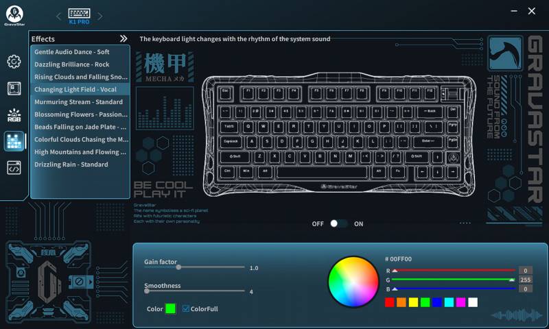 GravaStar Mercury K1 Pro Special Edition Keyboard app