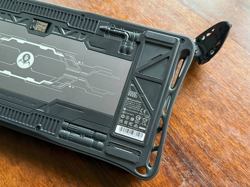 Bottom of the GravaStar Mercury K1 Pro Special Edition Keyboard