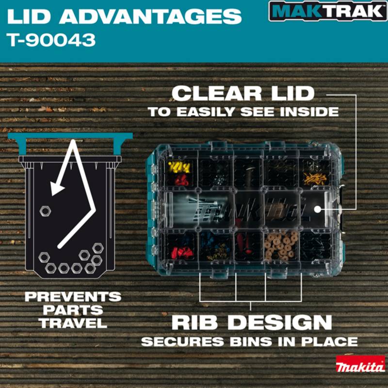 Makita MAKTRAK Deep Medium Organizer T-90043 features