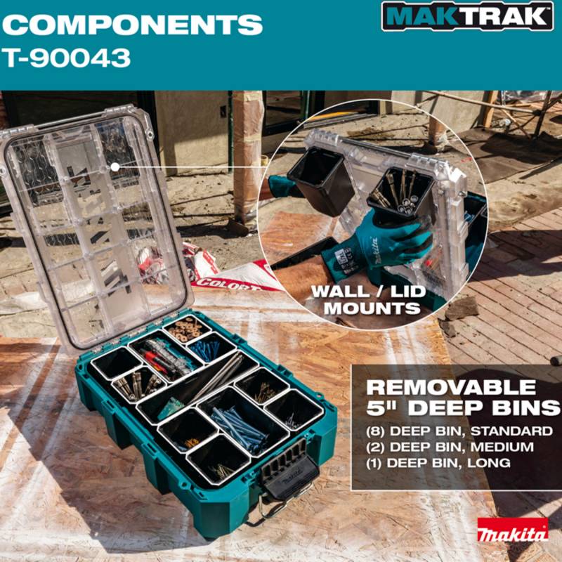 Makita MAKTRAK Deep Medium Organizer T-90043 features