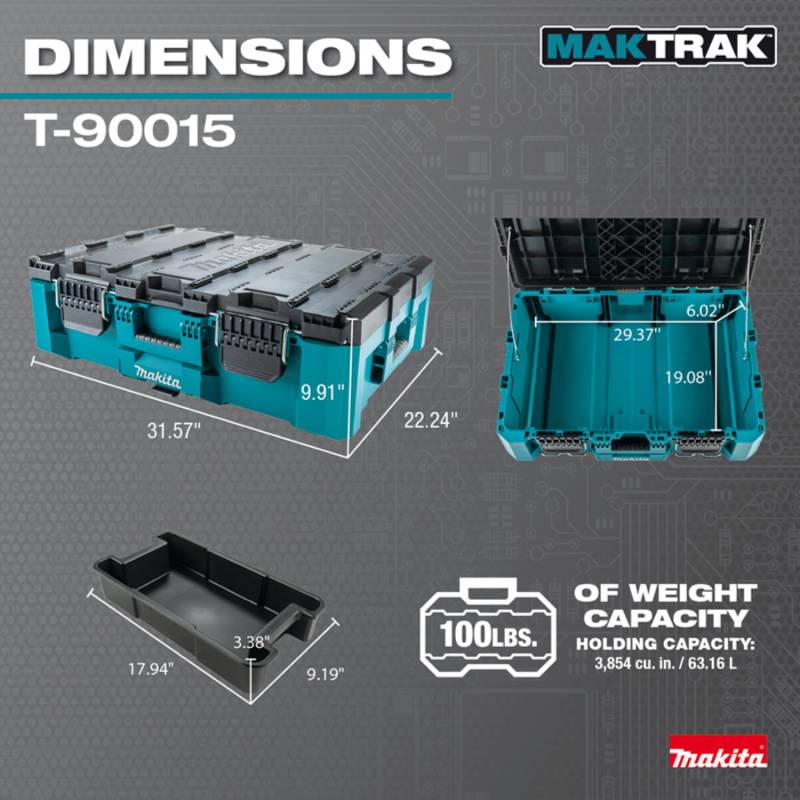 Makita MAKTRAK Large Tool Box T-90015 features