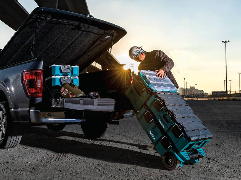 Makita MAKTRAK System being unloaded from atruck