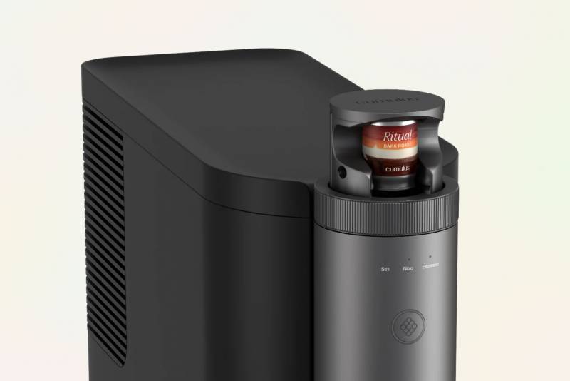 The Cumulus Machine with a coffee capsule loaded