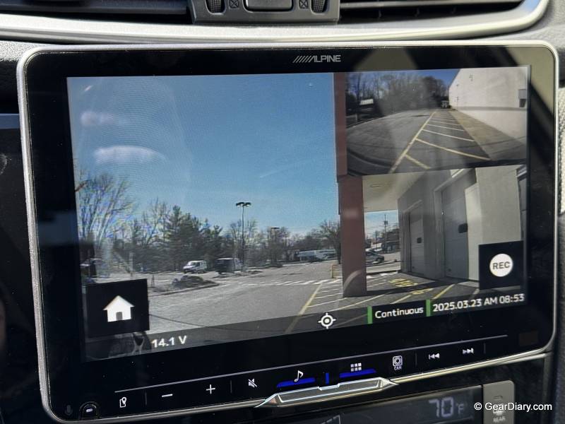 Front view through Alpine DVR-C320R Dashcam
