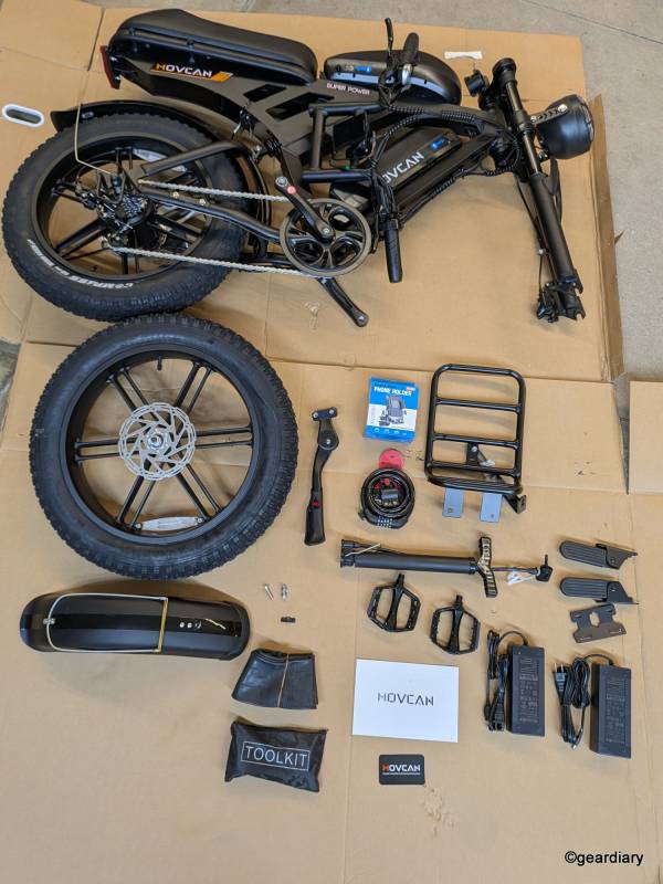 Movcan V30 Max parts laid out