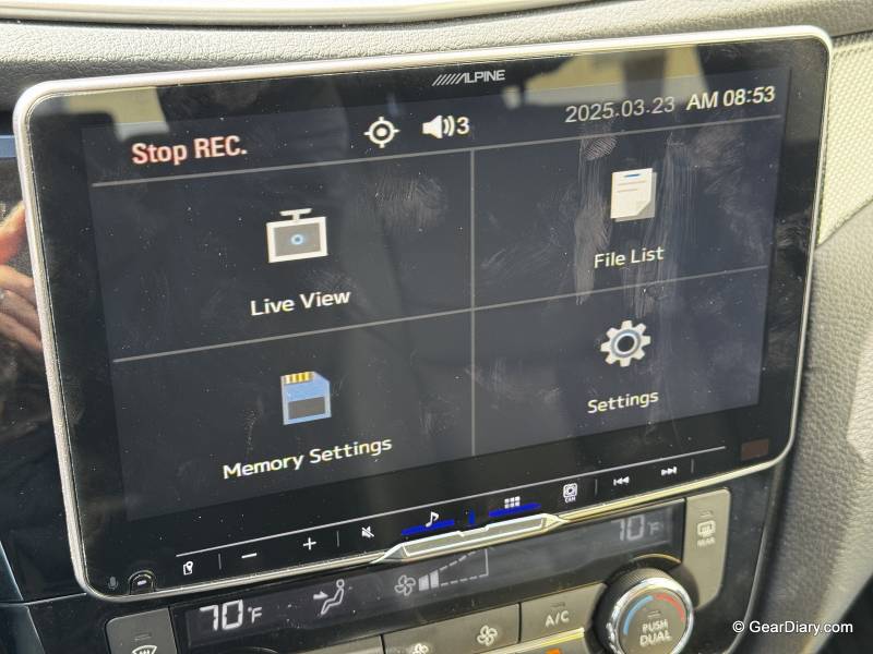 Stop Recording in Alpine DVR-C320R Dashcam