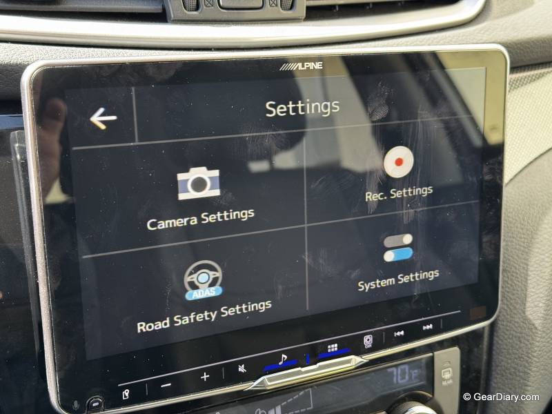 Camera Settings in Alpine DVR-C320R Dashcam