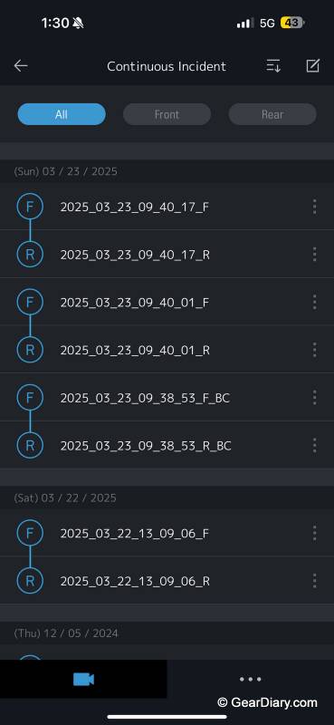 Alpine Dashcam App