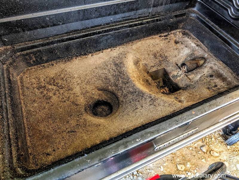 The author's grill before using the Craftsman 5-Gallon Grill and Ash Vacuum