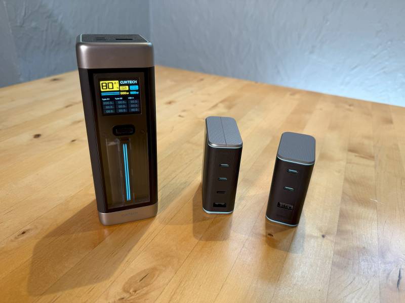 CUKTECH 20 Power Bank next to the CUKTECH 10 and CUKTECH 15