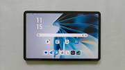 top-down view of the nubia Pad Pro with the screen on sitting on a gray table